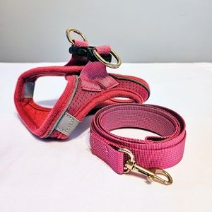 5/$30 Cat/Small Dog Refective Hot Pink Leash Set w/ Safety Lock Harness XXXS